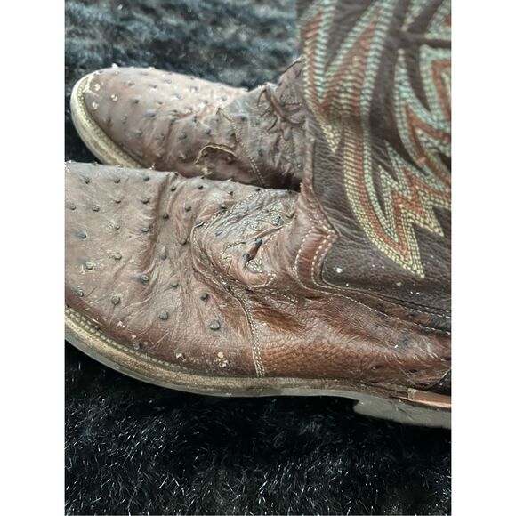Lucchese Full Quill Ostrich Leather Cowboy Boots Sz 11 D Western Boot Tan - Picture 6 of 12